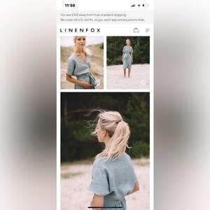 Linenfox ‘Sea Green Mimosa Dress’